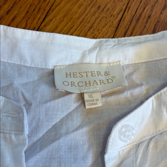 Hester & Orchard White Embroidered Romantic Button Down XL - Picture 2 of 3